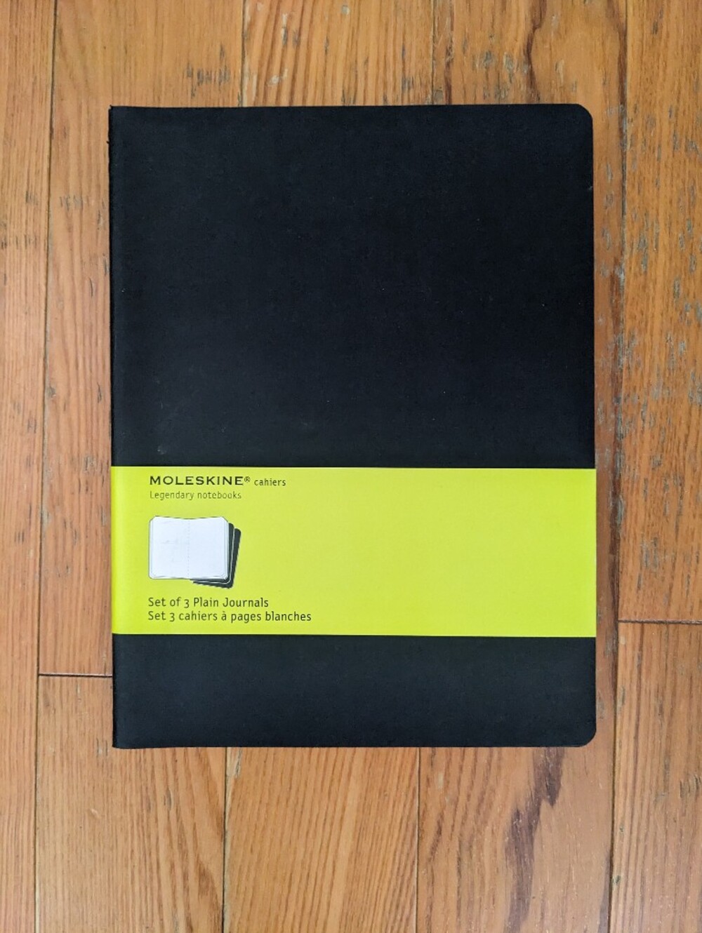 Moleskine Cahiers Set Of 3 Plain Journals 7.5" x 10" Black Notebook Brand New